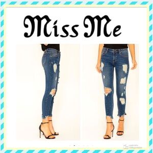 Miss Me Ankle skinny with clear Crystal accents